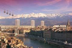 View of Grenoble with Belledonne range behind